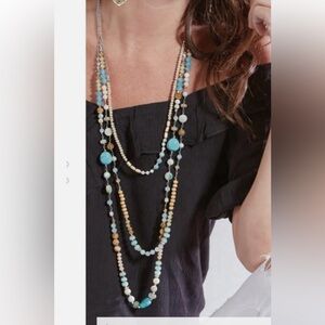 Park Lane Olive Necklace - Genuine Tiger Eye & Amazonite 22”+2” extender